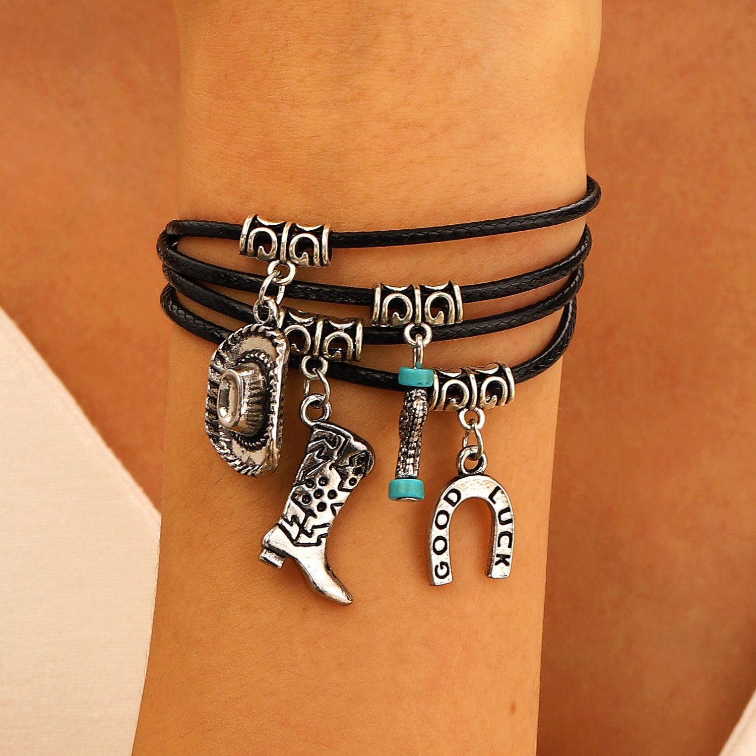 Multi-layer Leather Boots Bracelet