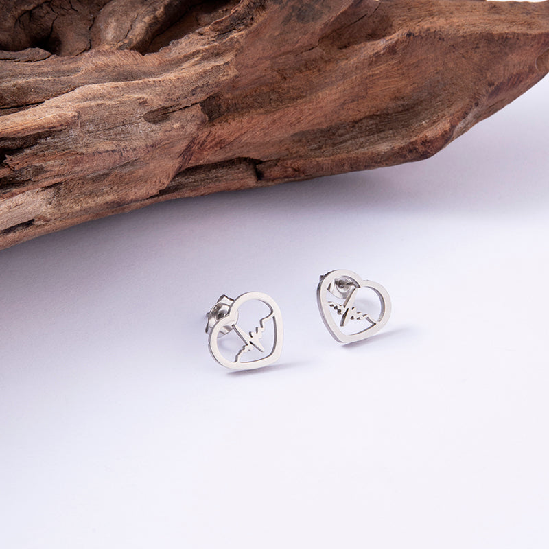Cardio Lightning Stud Earrings