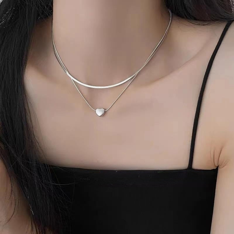 Double-layer Twin Love Necklace