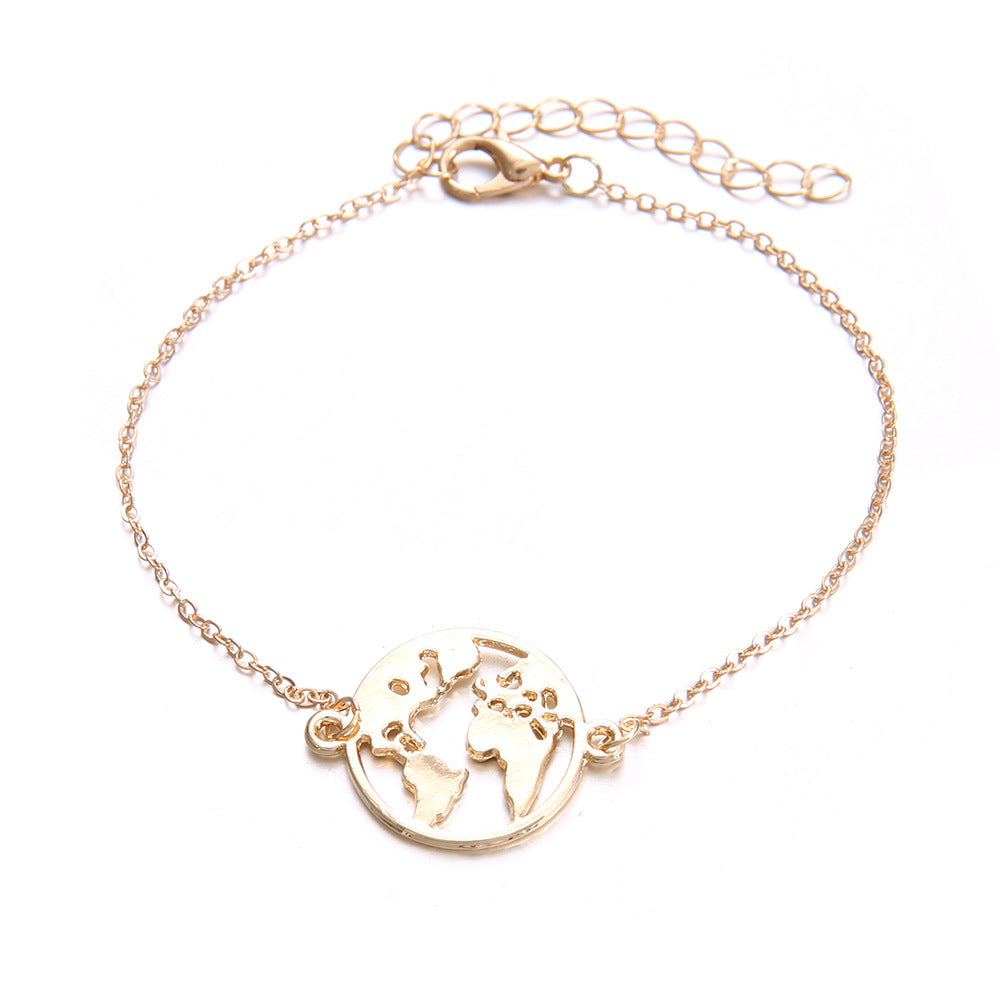 Bohemian Aircraft Map Charm Bracelet