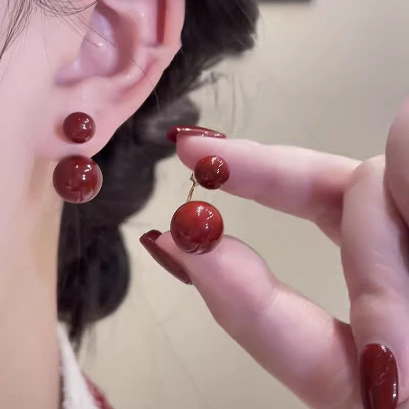 Silver Needle Double Stud Earrings