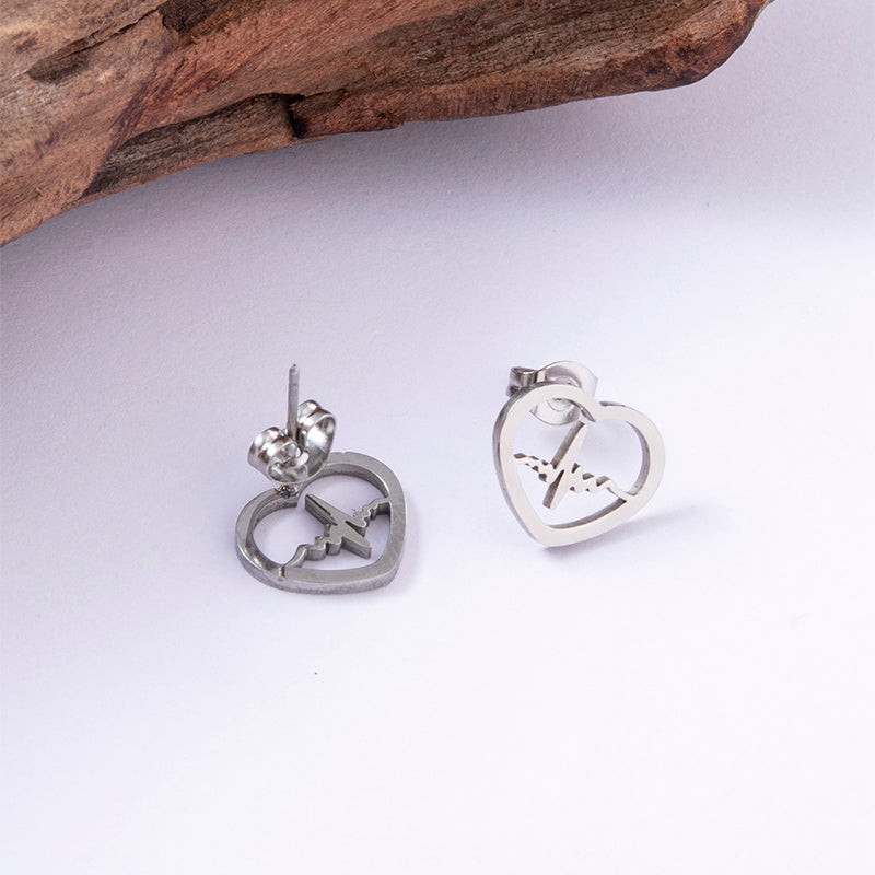 Cardio Lightning Stud Earrings