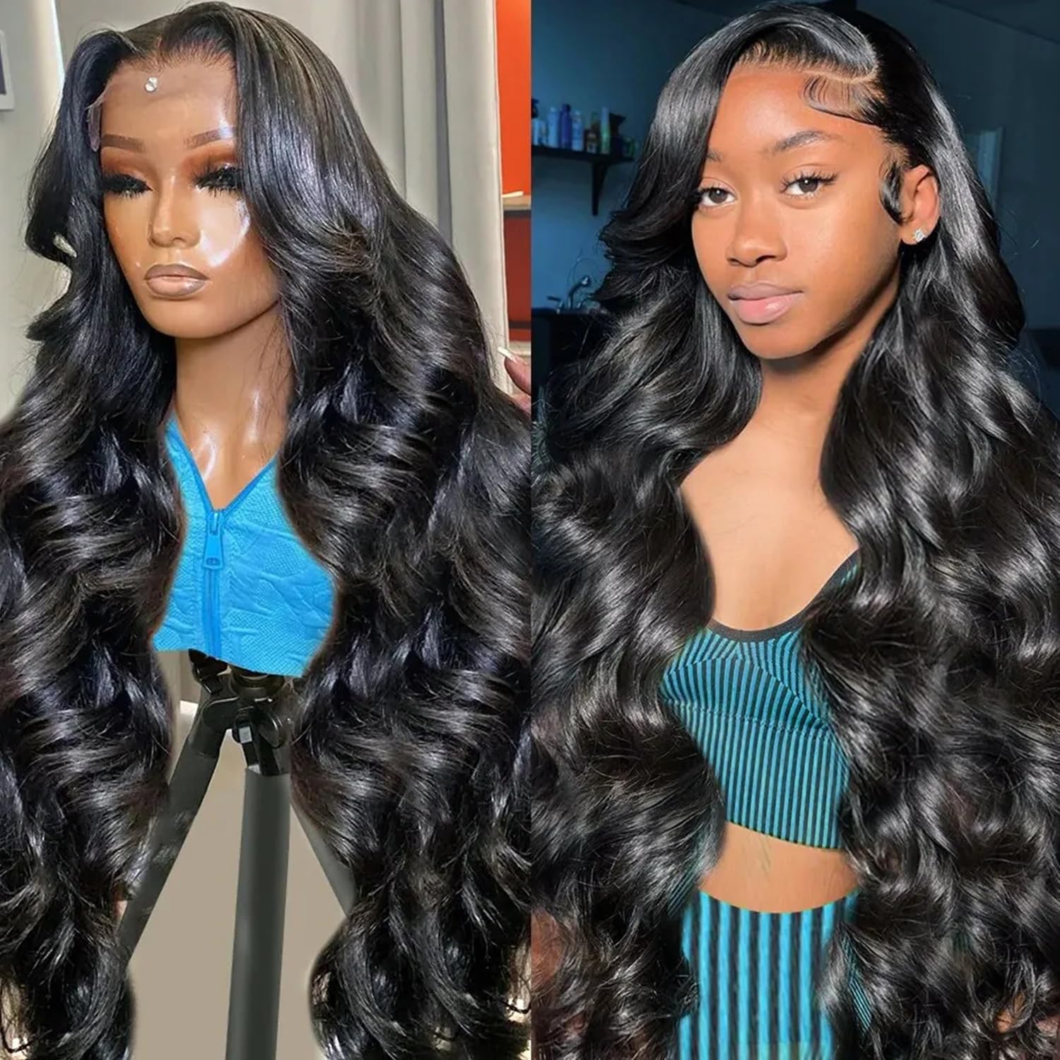 Natural Color Body Wave Lace Front Human Hair Wigs