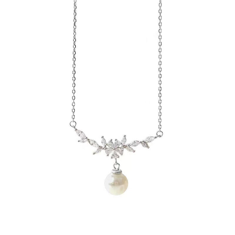 Small Pearl Zircon Necklace