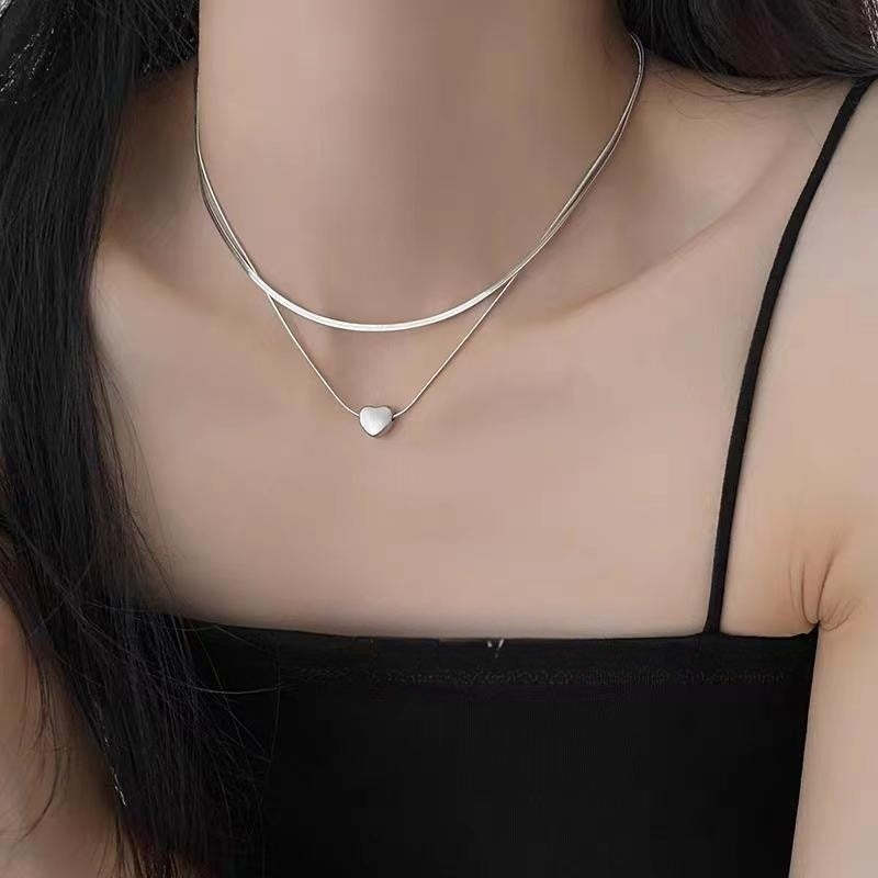 Double-layer Twin Love Necklace