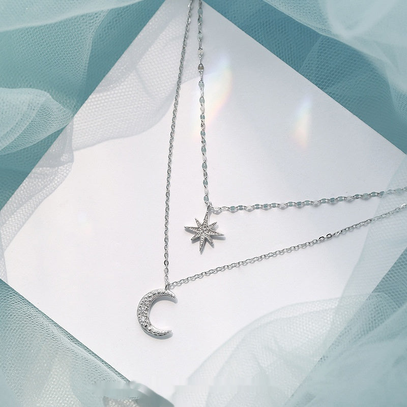 Asterism Moon Double-layer Necklace