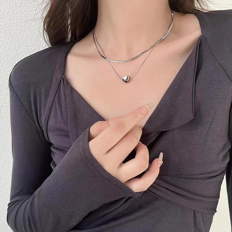 Double-layer Twin Love Necklace