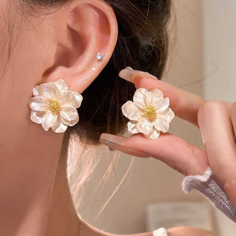 Elegant Camellia Stud Earrings