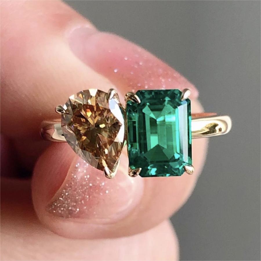 Yellow Zircon Square Stone Ring