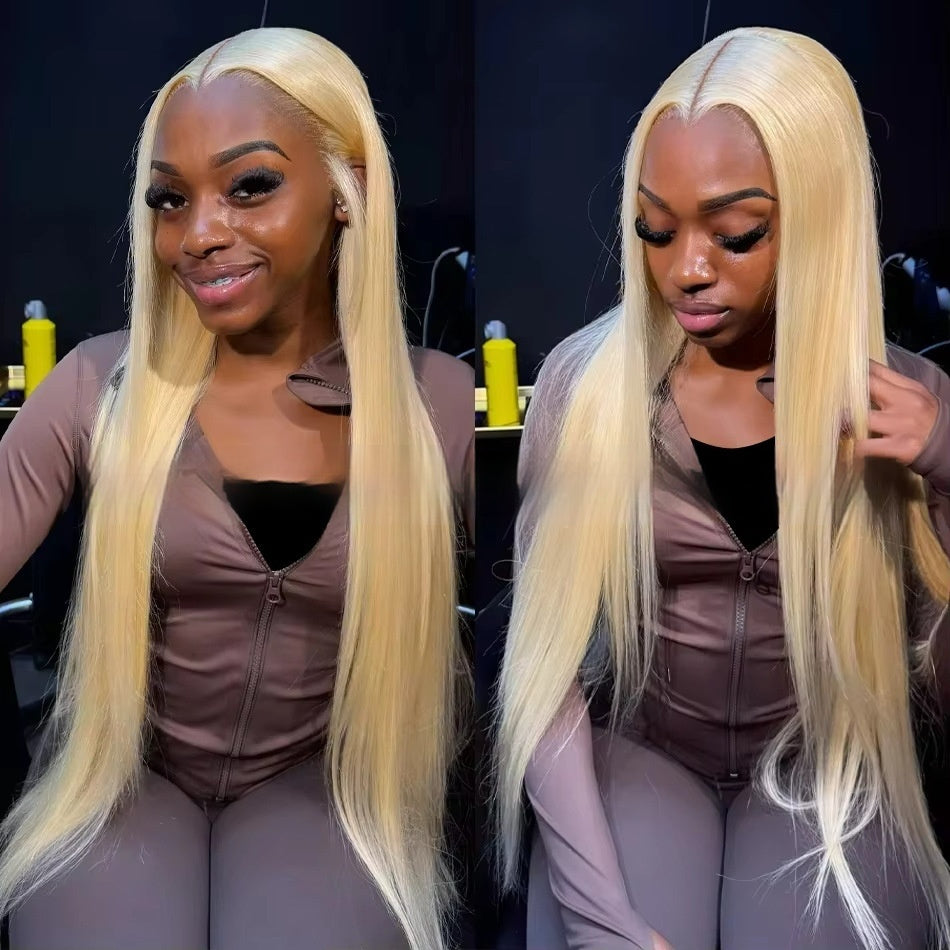Blonde Straight Human Hair Wigs